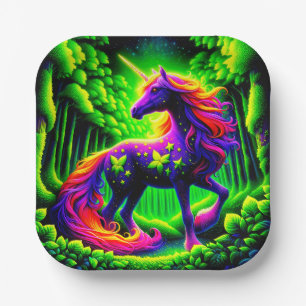 Assiettes En Carton Unicorne