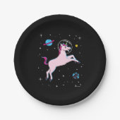 Assiettes En Carton Unicorne Animaux Dans L'Espace (Devant)