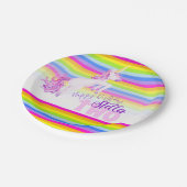 Assiettes En Carton Unicorne aquarelle arc-en-ciel plaques d'anniversa (Angle)