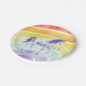 Assiettes En Carton Unicorne arc-en-ciel (Angle)