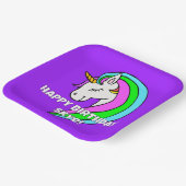 Assiettes En Carton Unicorne arc-en-ciel (Angulaire)