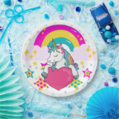 Assiettes En Carton Unicorne arc-en-ciel avec étoiles (Fête)
