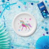 Assiettes En Carton Unicorne Arc-En-Ciel Et Plaques Papier Étoiles (Fête)
