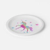 Assiettes En Carton Unicorne Arc-En-Ciel Et Plaques Papier Étoiles (Angle)