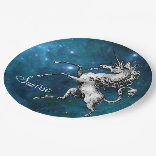 Assiettes En Carton Unicorne céleste (Angle)