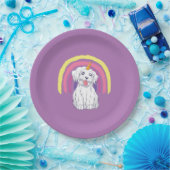 Assiettes En Carton Unicorne de chiot magique arc-en-ciel (Fête)