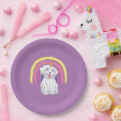 Assiettes En Carton Unicorne de chiot magique arc-en-ciel (Fête)
