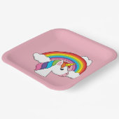 Assiettes En Carton Unicorne et arc-en-ciel avec nuages Kawaii (Angulaire)