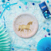 Assiettes En Carton Unicorne magical or (Fête)