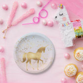 Assiettes En Carton Unicorne magical or (Fête)