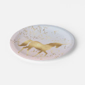 Assiettes En Carton Unicorne magical or (Angle)