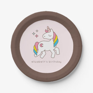 Assiettes En Carton Unicorne moderne Cute Rainbow avec des étincelles