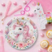 Assiettes En Carton Unicorne rose (Fête)