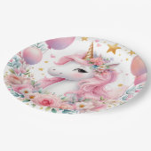 Assiettes En Carton Unicorne rose (Angle)