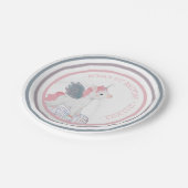 Assiettes En Carton Unicorne rose avec ailes Plaque papier d'anniversa (Angle)