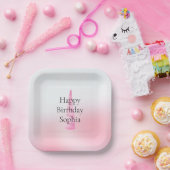 Assiettes En Carton Unicorne rose blanc (Fête)