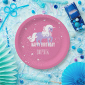 Assiettes En Carton Unicorne rose violet (Fête)