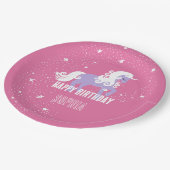 Assiettes En Carton Unicorne rose violet (Angle)