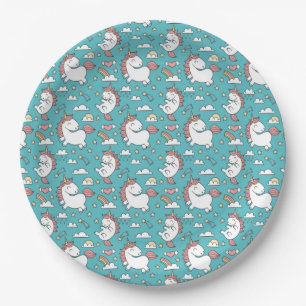 Assiettes En Carton Unicornes