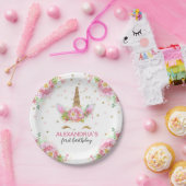 Assiettes En Carton Unicornes en fleurs (Fête)