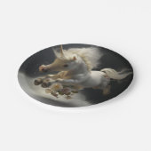 Assiettes En Carton Unicornes florale mignonne volant petit poney (Angle)