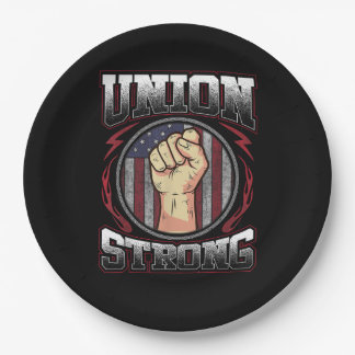 Assiettes En Carton Union forte - Journée syndicale des travailleurs