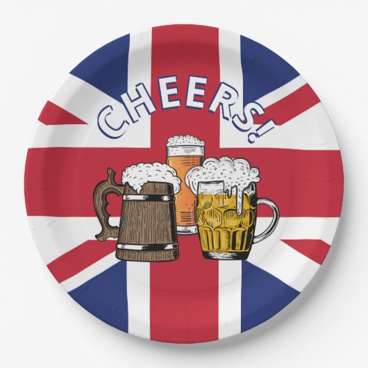 Assiettes En Carton UNION JACK Great British Beer (Devant)