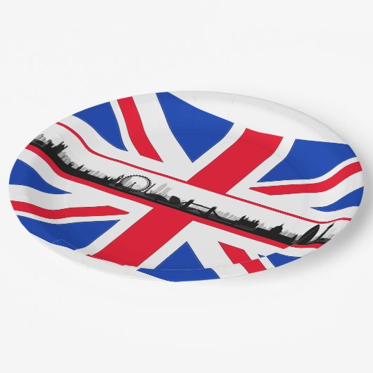 Assiettes En Carton Union Jack Skyline London Theme Party Plaques papi (Angle)