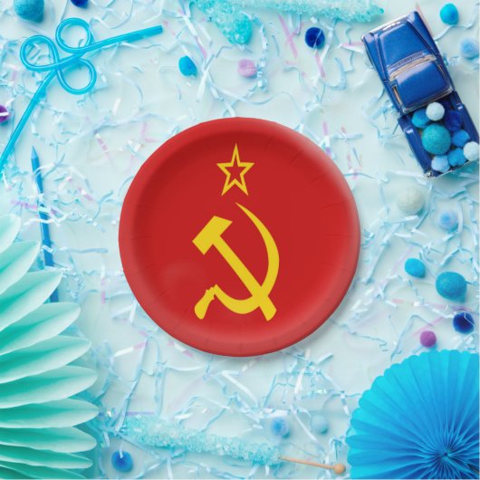 Assiettes En Carton Union Soviétique - drapeau de l'URSS (Fête)