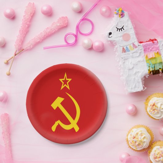 Assiettes En Carton Union Soviétique - drapeau de l'URSS (Fête)