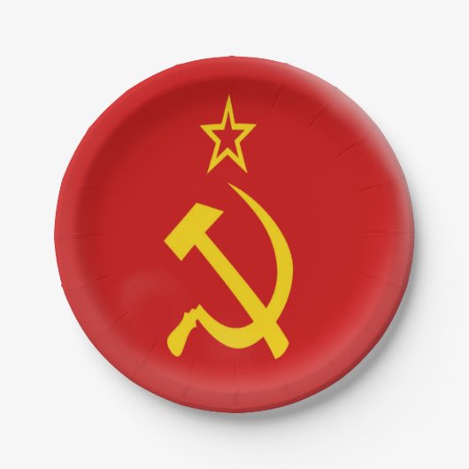 Assiettes En Carton Union Soviétique - drapeau de l'URSS (Devant)