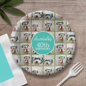 Assiettes En Carton Unique 6 photo Collage - Joyeux anniversaire bleu