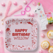 Assiettes En Carton Unique Cheval Rose fille équestre Pony Anniversair (Fête)