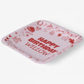 Assiettes En Carton Unique Cheval Rose fille équestre Pony Anniversair (Angulaire)