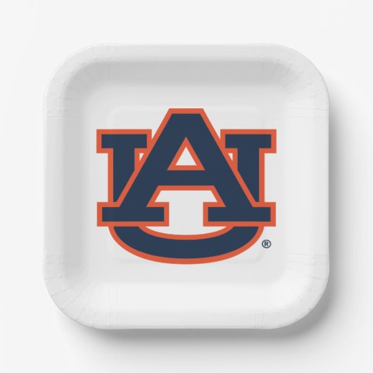 Assiettes En Carton Université d'Auburn | Auburn UA Logo (Recto)