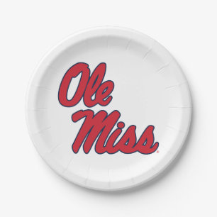 Assiettes En Carton Université du Mississippi Ole Miss Script