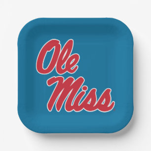 Assiettes En Carton Université du Mississippi Ole Miss Script