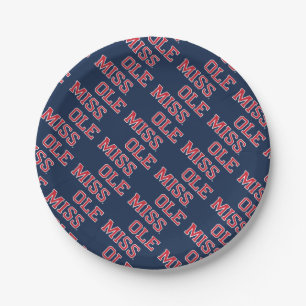 Assiettes En Carton Université du Mississippi Ole Miss Wordmark