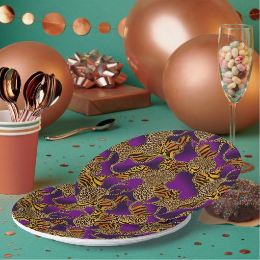 Assiettes En Carton Urban Jungle Animal Print (Multi)