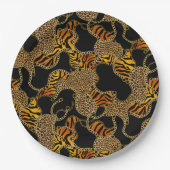 Assiettes En Carton Urban Jungle Animal Print On Black (Devant)