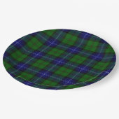 Assiettes En Carton Urquhart tartan bleu vert plaid (Angle)