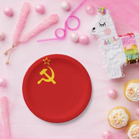 Assiettes En Carton URSS Union soviétique Faucille et marteau communis (Fête)