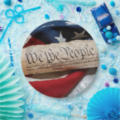 Assiettes En Carton US Constitution and Flag (Fête)