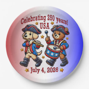 Assiettes En Carton USA 250th Anniversary Souvenir - Patriotique