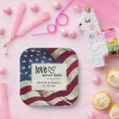 Assiettes En Carton USA Flag Love n'échoue jamais Mariage Bible Verse (Fête)