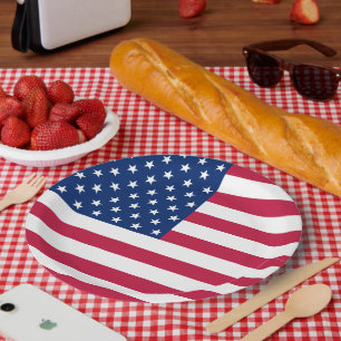 Assiettes En Carton USA Patriotic Stripes Étoiles Plaque papier du dr