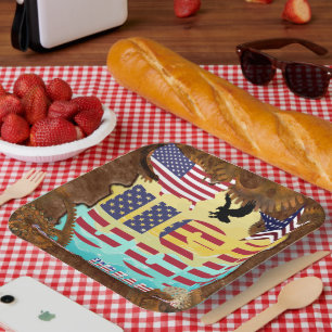 Assiettes En Carton USA Patriotique