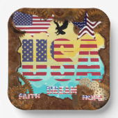 Assiettes En Carton USA Patriotique (Recto)