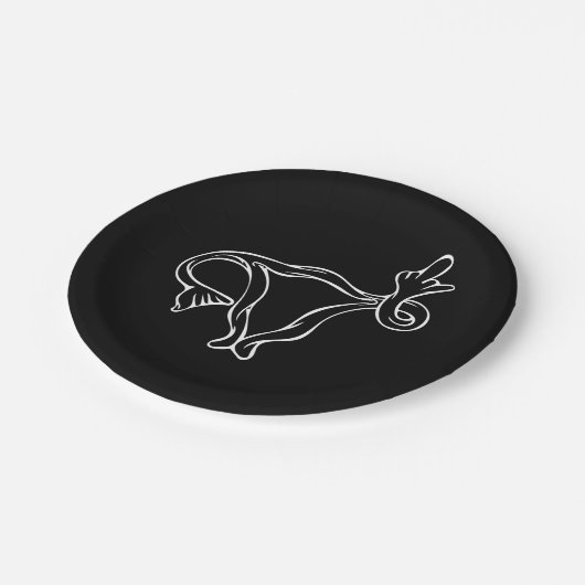 Assiettes En Carton Uterus à doigt moyen Pro-choix (Angle)