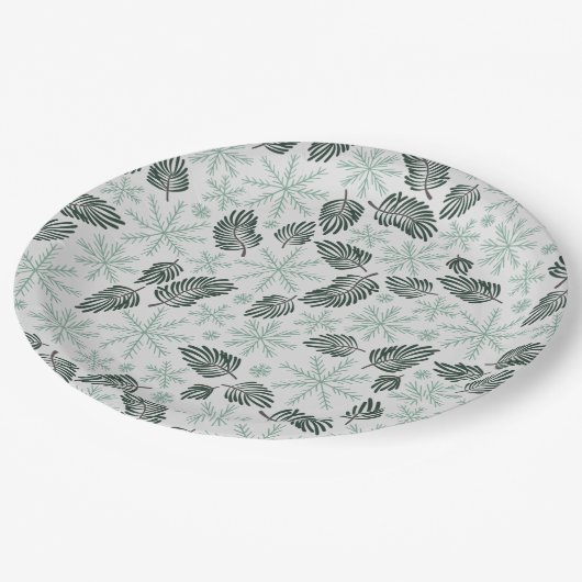 Assiettes En Carton Vacances À feuillage persistant hiver (Angle)